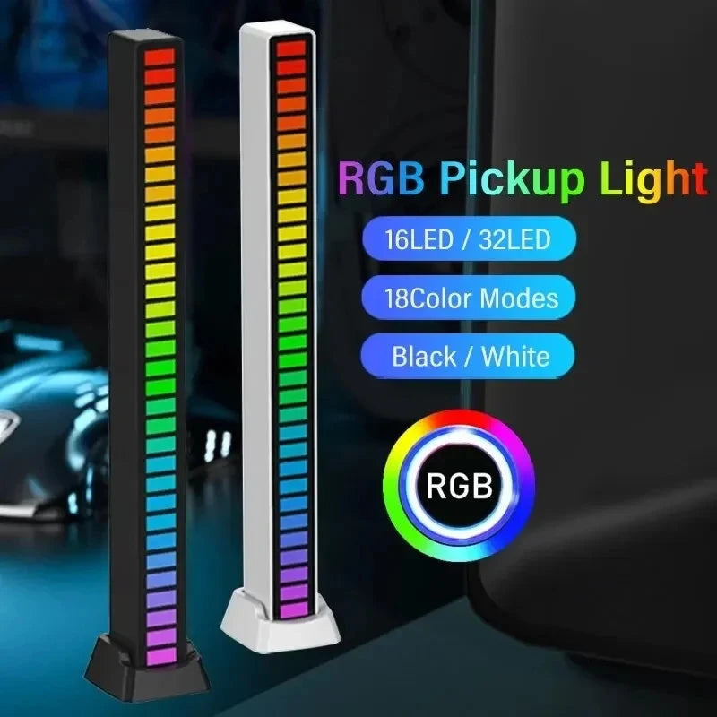 RGB LED Strip Light Music Sound Control Pickup Rhythm Ambient Lamp Atmosphere Night Lights for Bar Car Room TV Gaming Decoration
