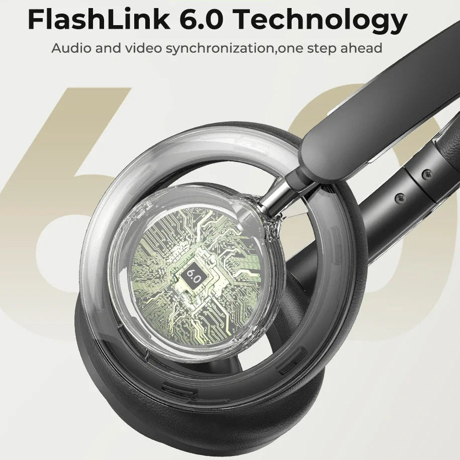 HP06 Bluetooth V6.0 Wireless Open-Ear Headphones Foldable Punchy Bass Headset for PC Laptop Phone TV Lightweight Hollow Airy
