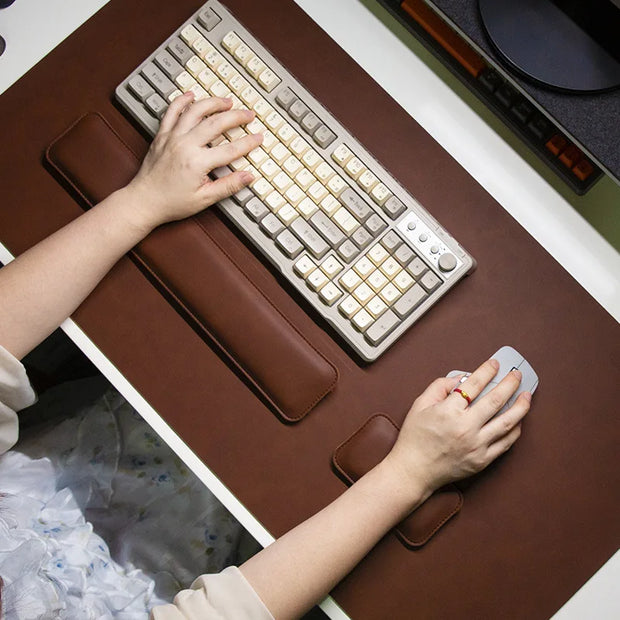 Desk Mat Waterproof PU Mouse Pad Large Mousepad Laptop Non-Slip Desk Pad Keyboard Mats Mouse Mat Mouse Wrist Guard Three Pieces