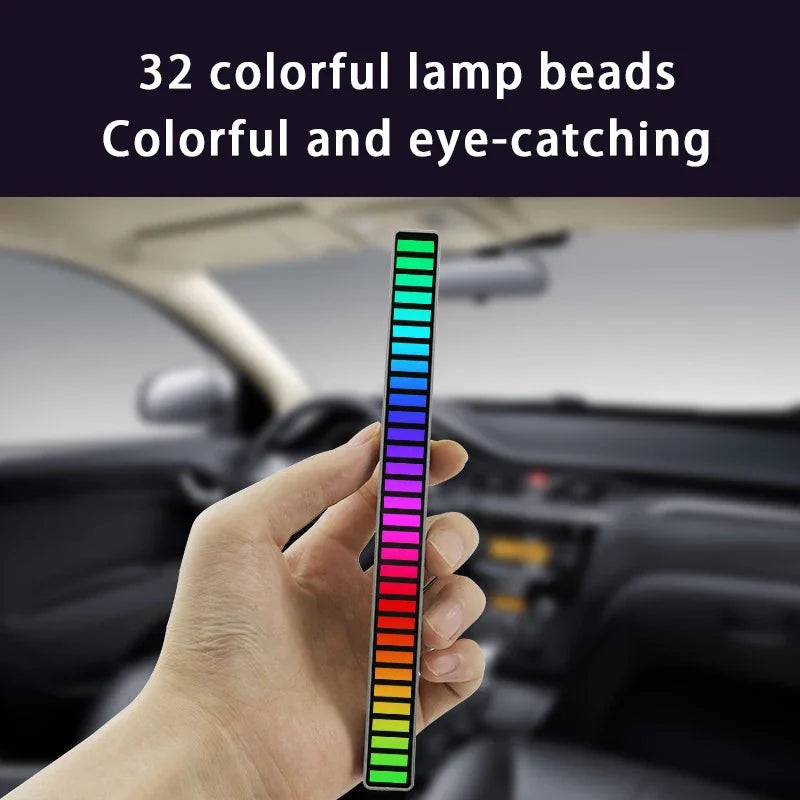 RGB LED Strip Light Music Sound Control Pickup Rhythm Ambient Lamp Atmosphere Night Lights for Bar Car Room TV Gaming Decoration