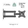 Full Motion TV Monitor Wall Mount Bracket Articulating Arms Swivel Tilt Extension Rotation for Most 10-32 Inch Flat Curved Tvs