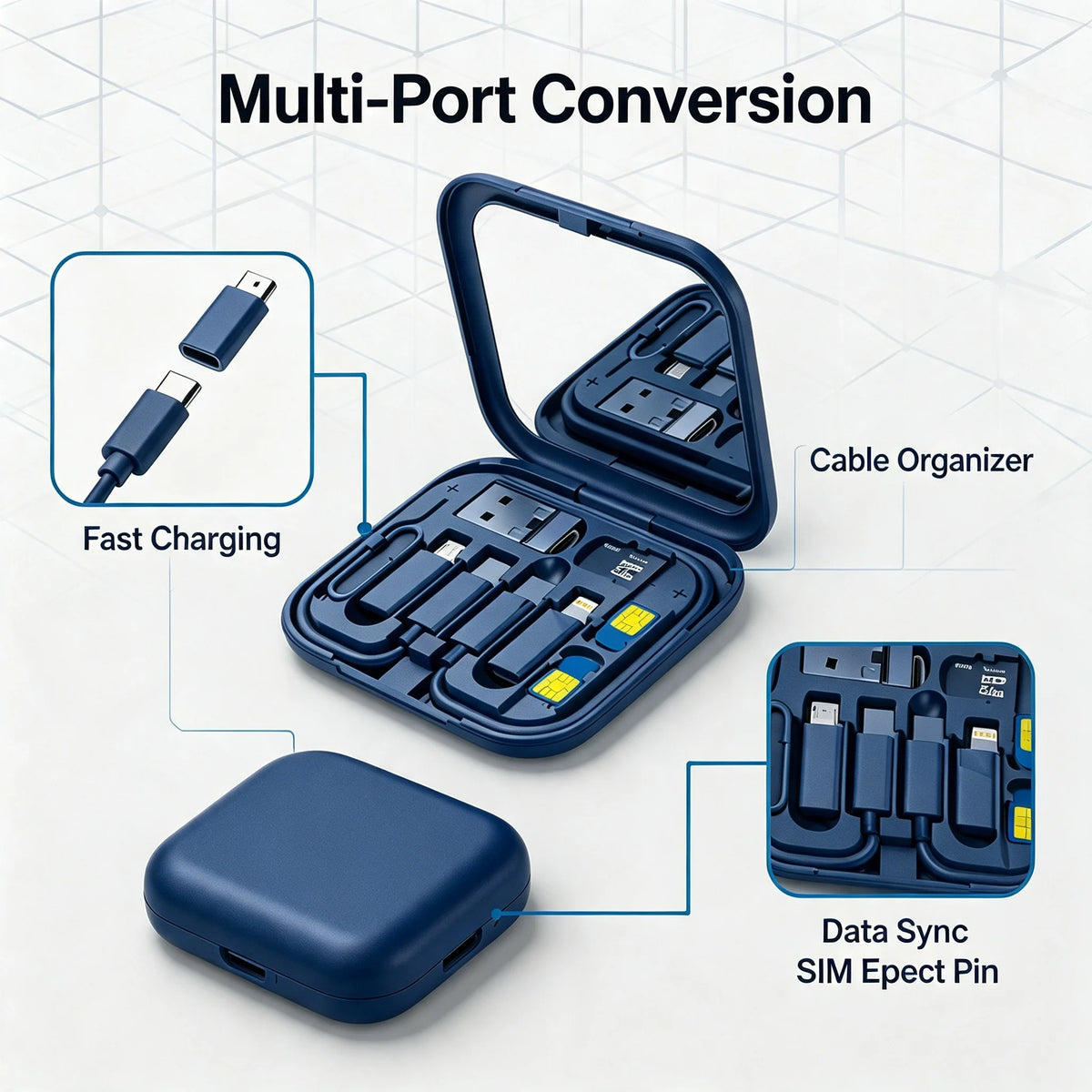 USB Type-C to C 60W Charging Adapter Cable Set USB-C to Lightning Adapter Kit USB-A Type-C to Micro/Type-C/Lightning