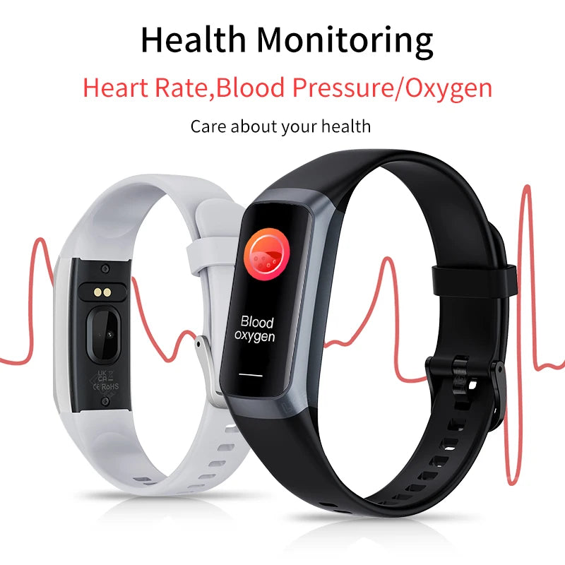 1.1 Inch Amoled Heart Rate Monitor Smart Bracelet Wristband Slim Smart Watch Men Women Waterproof Fitness Tracker Band