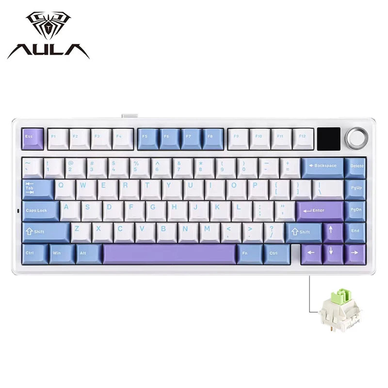 F75 MAX Gaming Mechanical Keyboard 75% Wired/Bluetooth/2.4G Hot-Swap RGB E-Sports Keyboard with TFT Screen for Pc/Mac ﻿