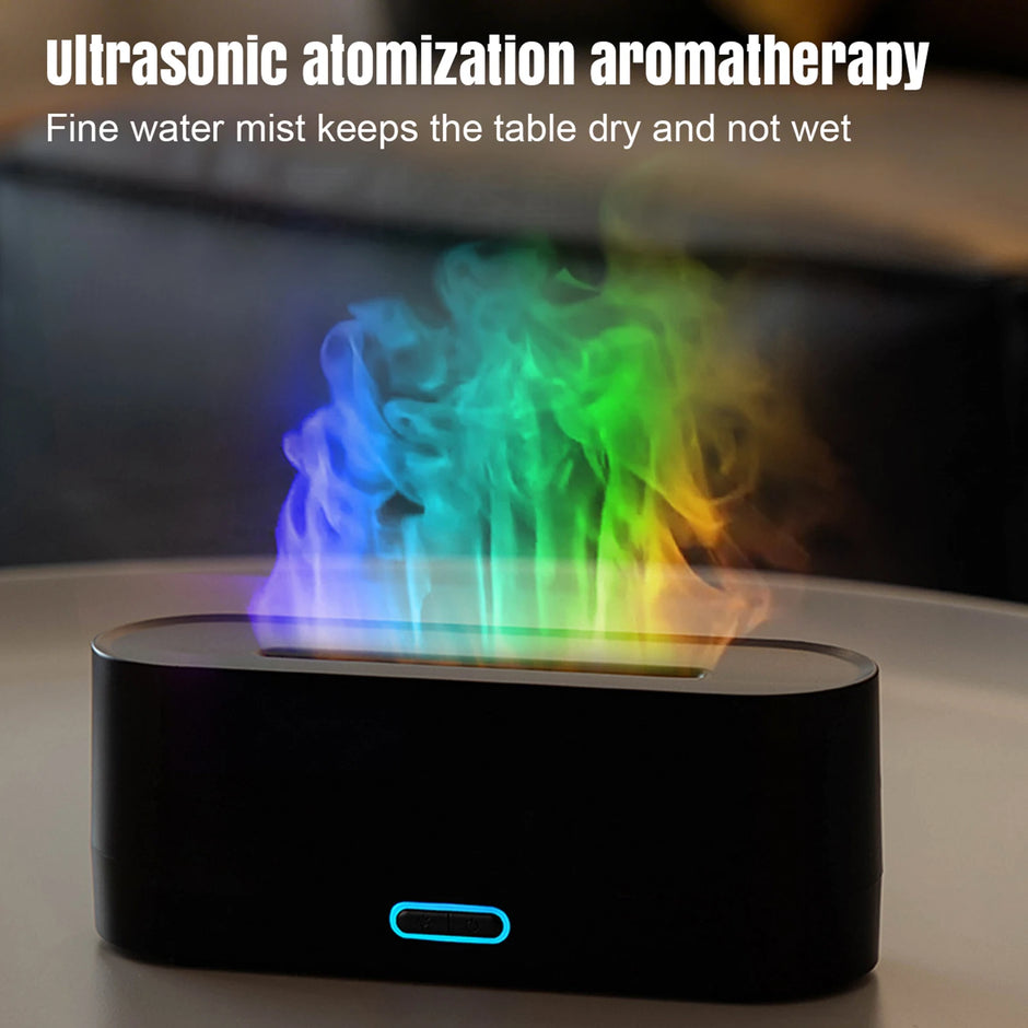160Ml Flame Diffuser Humidifier 7 Colors Light Changing Essential Oil Diffusers Aromatherapy Diffusers for Home Office Bedroom
