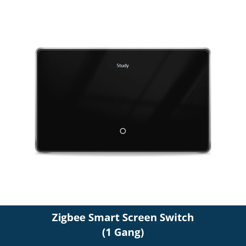 Zigbee Smart DIY Name Switch Black Panel Touch Light Switches US Type Neutral Required Works with Tuya Smart Life App