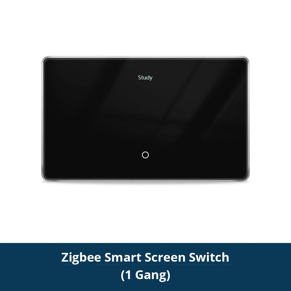 Zigbee Smart DIY Name Switch Black Panel Touch Light Switches US Type Neutral Required Works with Tuya Smart Life App