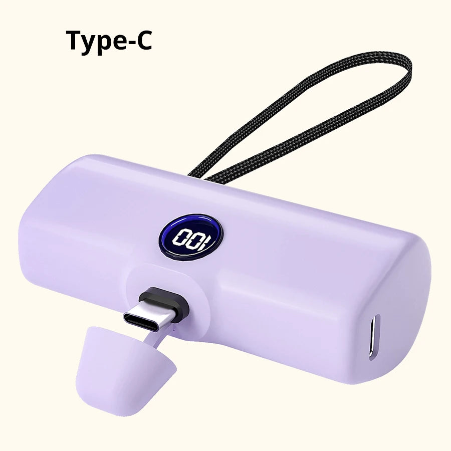 Fast Charging Power Bank Portable Charger External Battery Pack for Iphone Android LED Digital Display 5000Mah Mini Powerbank