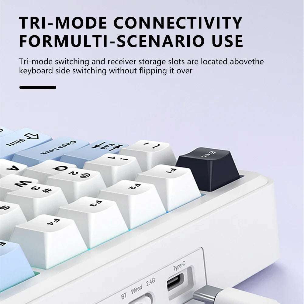 F75 MAX Gaming Mechanical Keyboard 75% Wired/Bluetooth/2.4G Hot-Swap RGB E-Sports Keyboard with TFT Screen for Pc/Mac ﻿