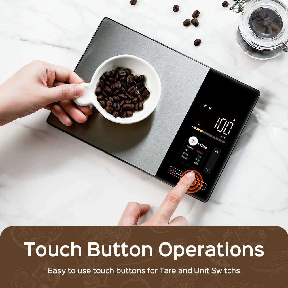 Smart Kitchen Scale Connects to Mobile App for Food Calorie Calculation Fitness Weight Loss Body Management