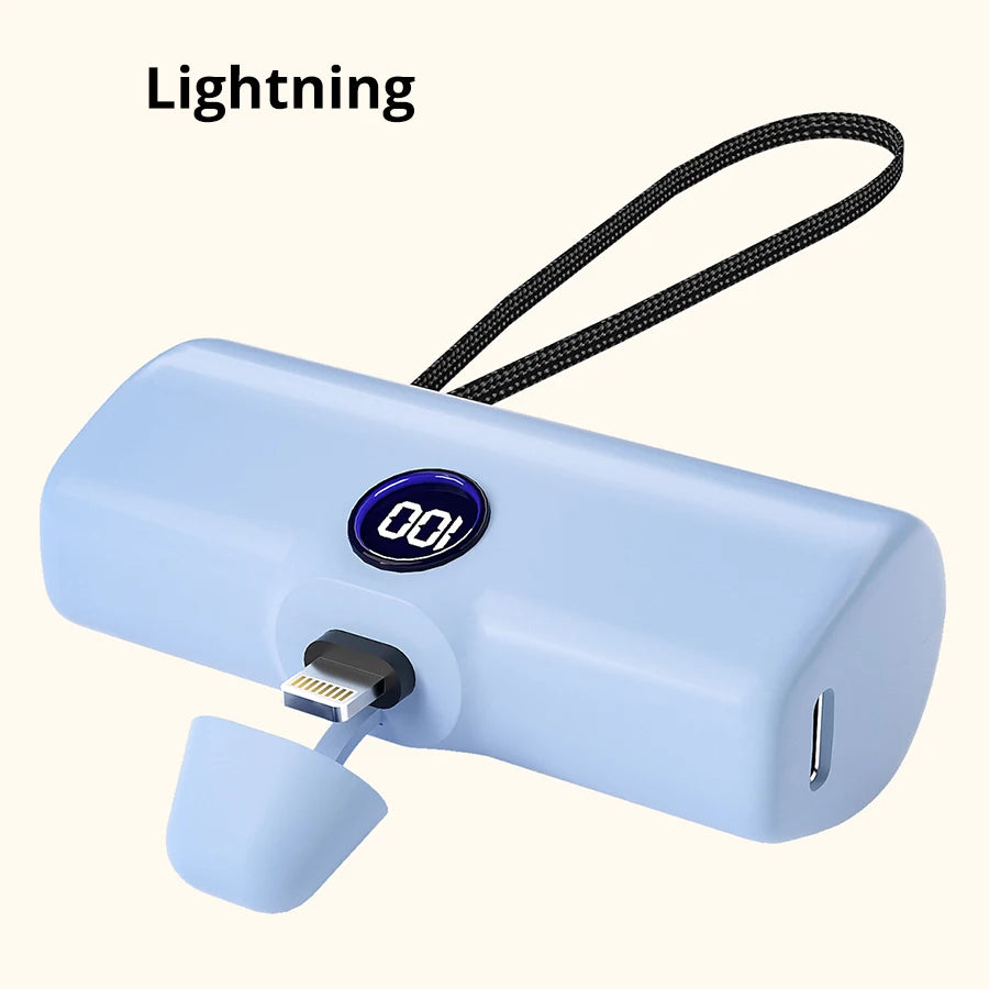 Fast Charging Power Bank Portable Charger External Battery Pack for Iphone Android LED Digital Display 5000Mah Mini Powerbank