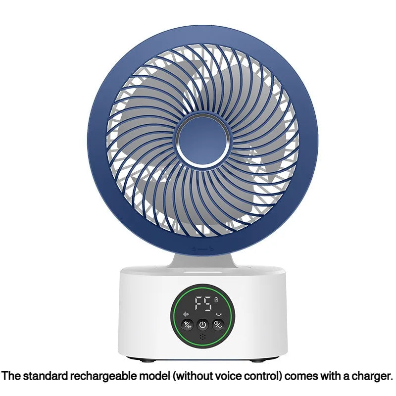 Portable Wall-Hanging Fan with Remote Control Smart Voice Rechargeable USB Household Electric Folding Fan Nightlight Air Cooler