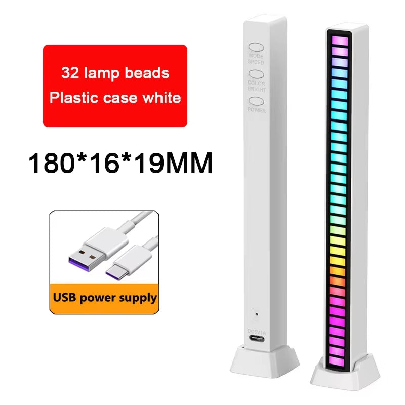 RGB LED Strip Light Music Sound Control Pickup Rhythm Ambient Lamp Atmosphere Night Lights for Bar Car Room TV Gaming Decoration