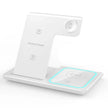 30W 3 in 1 LED Fast Wireless Charger Stand Foldable Charging Station for Iphone 17- 12 Apple Watch 9 8 7 6 5 Airpods Pro