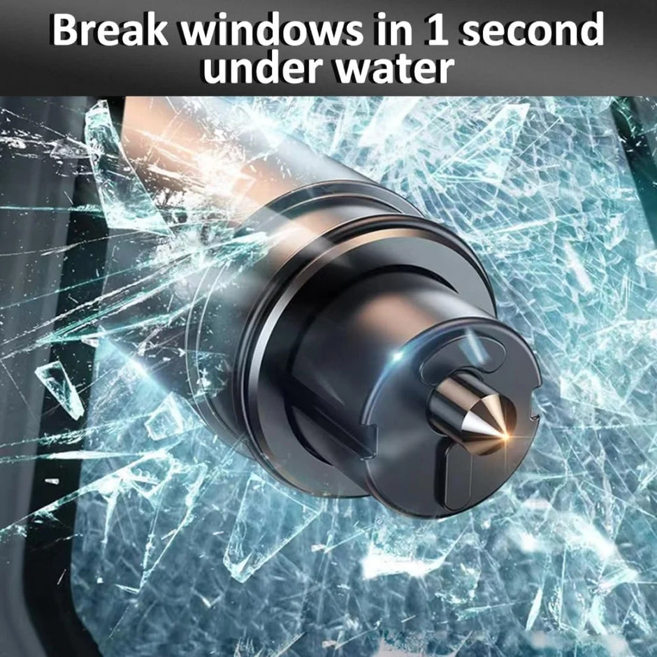 2-In-1 Car Safety Hammer & Seat Belt Cutter - High Hardness Tungsten Steel Emergency Glass Breaker,Auto Rescue Tool Accessories