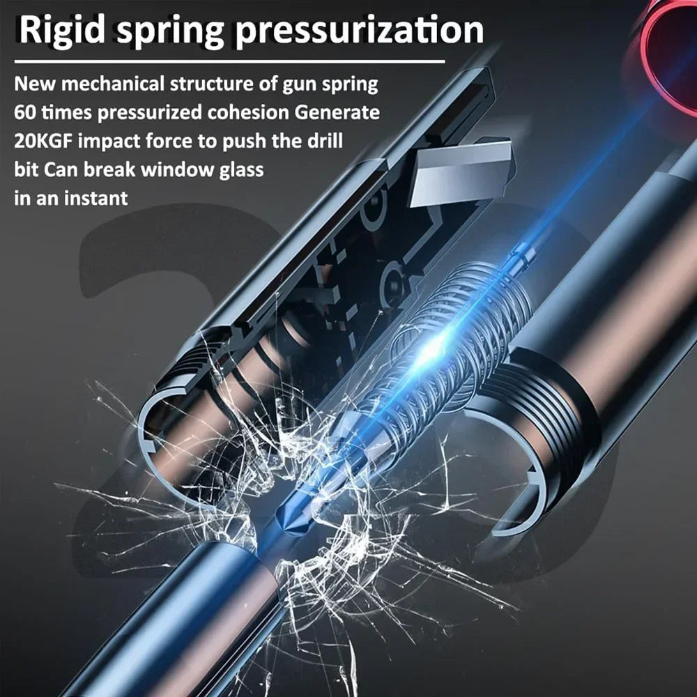 2-In-1 Car Safety Hammer & Seat Belt Cutter - High Hardness Tungsten Steel Emergency Glass Breaker,Auto Rescue Tool Accessories