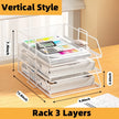 Office A4 Paper Desk Organizer Document File Letter Book Brochure Filling Tray Rack Shelf Carrier Metal Wire Mesh Storage Holder
