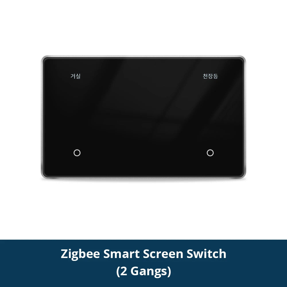 Zigbee Smart DIY Name Switch Black Panel Touch Light Switches US Type Neutral Required Works with Tuya Smart Life App