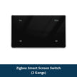 Zigbee Smart DIY Name Switch Black Panel Touch Light Switches US Type Neutral Required Works with Tuya Smart Life App