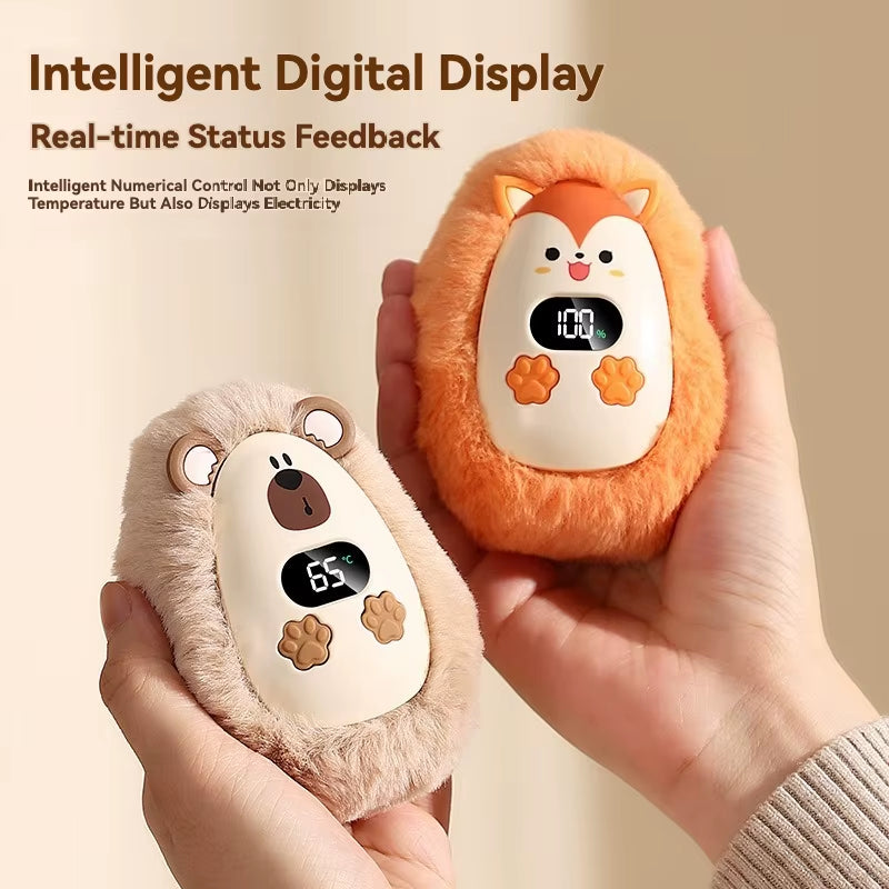 1Pc Plush Hand Warmer Mini Portable Handwarmers 3-Gear Temperature Adjustment Long-Lasting Heating Pocket Heater Winter Supplies
