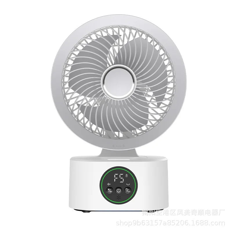 Portable Wall-Hanging Fan with Remote Control Smart Voice Rechargeable USB Household Electric Folding Fan Nightlight Air Cooler