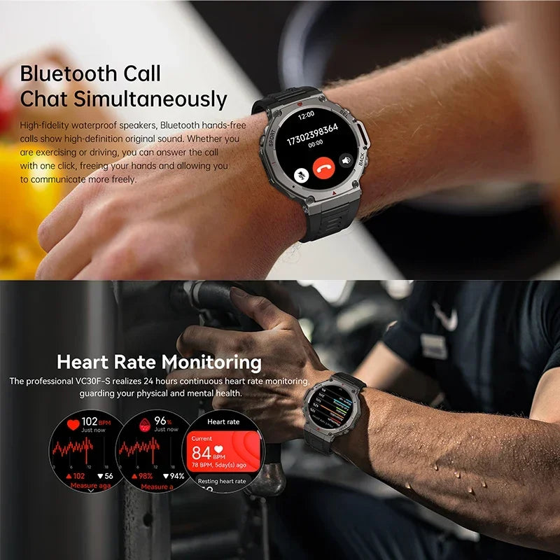 2026 Military BUILT-IN GPS 10ATM Waterproof Smart Watch Built-In 6 Frequency Satellite Outdoors Sports Fitness AMOLED Watch Men