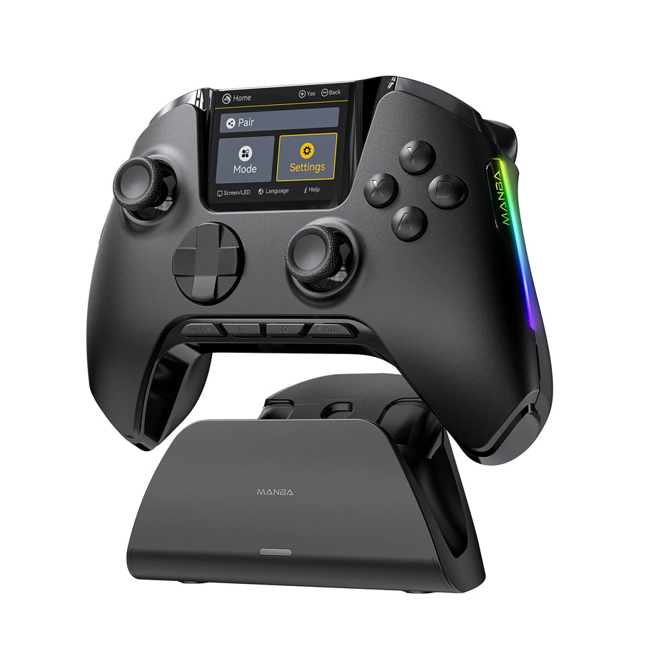 Mamba One V2 Screen Interactive Wireless Gaming Controller for Ios/Android/Switch/Pc Hall Effect, 1800Mah with Charging Dock