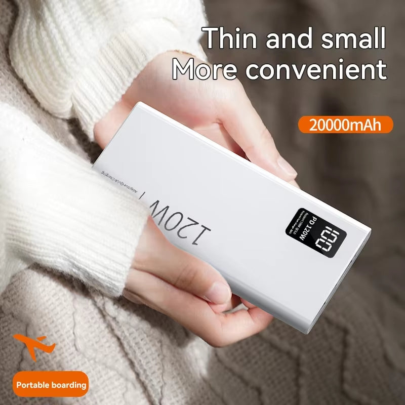 80000Mah Power Bank 120W Super Fast Charging 100% Sufficient Capacity Portable Battery Charger Digital Display for Iphone Xiaomi